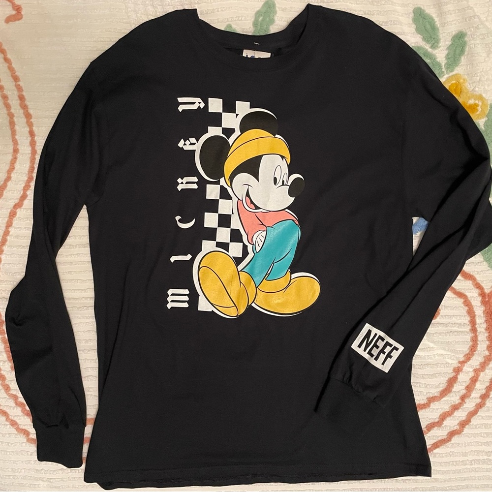 NWT Disney X Neff Mickey Long Sleeve Men’s T-Shirt Large Black